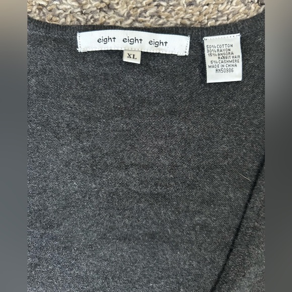 Eight eight eight cotton/rayon/angora/cashmere deep plunge sweater XL - Picture 7 of 11